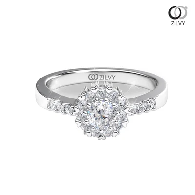 แหวนเพชรผู้หญิง รุ่น GR709 - มุมบน