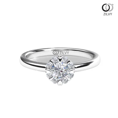 แหวนเพชรผู้หญิง รุ่น GR743 - มุมบน