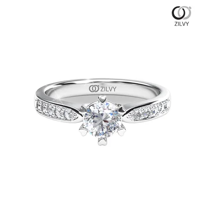 แหวนเพชรผู้หญิง รุ่น GR756 - มุมบน