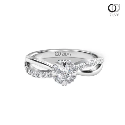 แหวนเพชรผู้หญิง รุ่น GR841 - มุมบน