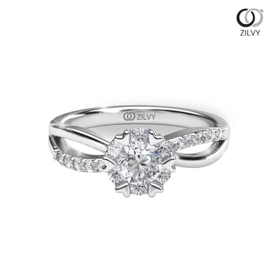 แหวนเพชรผู้หญิง รุ่น GR851 - มุมบน