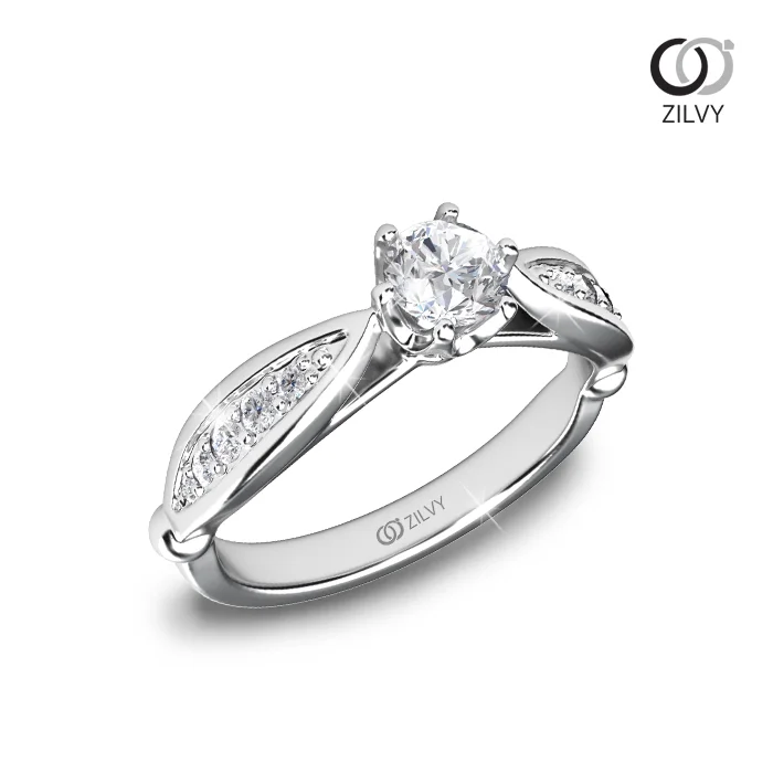 แหวนเพชร Harlow Flanked