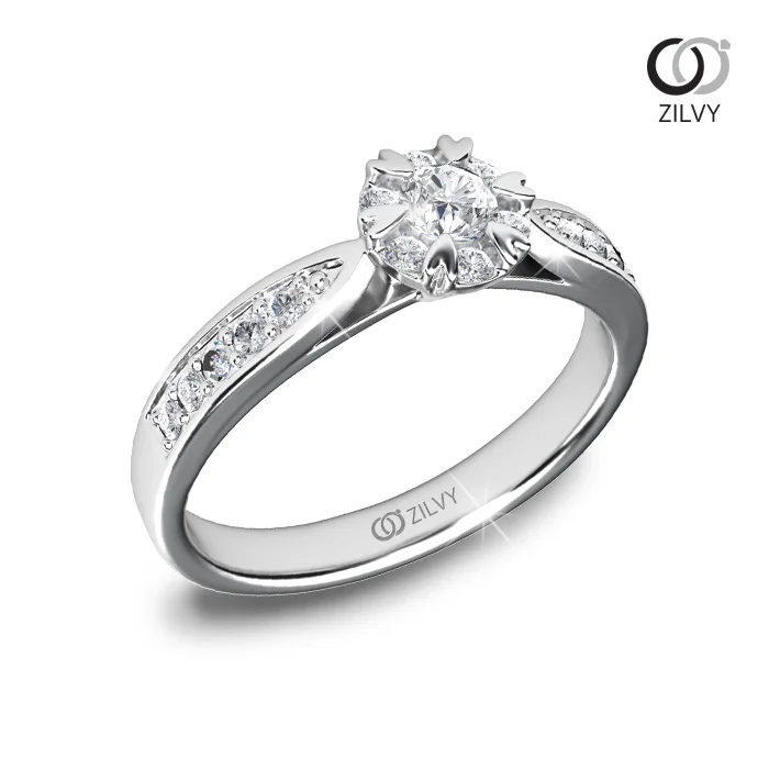 แหวนเพชร Elise Flanked