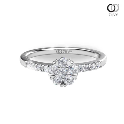 แหวนเพชรผู้หญิง รุ่น GR954 - มุมบน